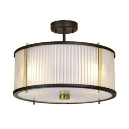 Elegant 3 Bulb Ceiling Pendant Light In Museum Bronze With Aged Brass Finish For Modern Interiors - thumbnail 4