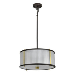 Elegant 3 Bulb Ceiling Pendant Light In Museum Bronze With Aged Brass Finish For Modern Interiors - thumbnail 2