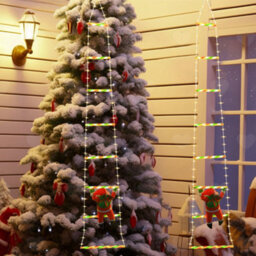 Amorly 2Pcs 1.7M Climbing Santa Ladder String Lights, Usb Powered 8Mode Led Lamp, Waterproof Xmas Decor For Christmas Tree, Garden - thumbnail 1