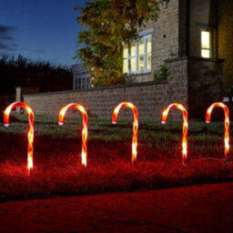 6Pc Christmas Candy Cane Led Lights - thumbnail 1
