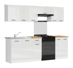 Impact Furniture Kitchen Wall Unit 400mm Cabinet Narrow Slim 1 Door 40Cm Cupboard Chalk White Gloss Modern Budget Junona - thumbnail 9