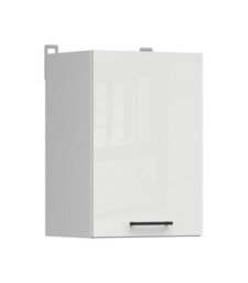 Impact Furniture Kitchen Wall Unit 400mm Cabinet Narrow Slim 1 Door 40Cm Cupboard Chalk White Gloss Modern Budget Junona - thumbnail 1