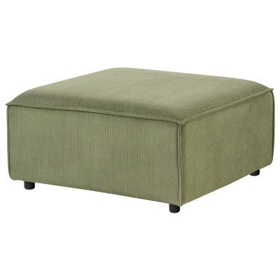 Wyld and Coco Element Green Cord Ottoman Modular Footstool With Black Legs - 86 X 86 X 45 Cm, Corduroy - image 1