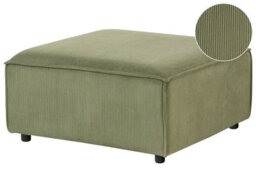 Wyld and Coco Element Green Cord Ottoman Modular Footstool With Black Legs - 86 X 86 X 45 Cm, Corduroy - thumbnail 3
