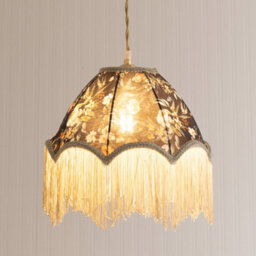 Valuelights Peony Scalloped Floral Fabric Classic Lamp Shade With Cream Tassels (D)30Cm - thumbnail 3