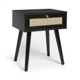 Black 1 Drawer Side End Table Bedside Nightstand Storage Cabinet - thumbnail 5