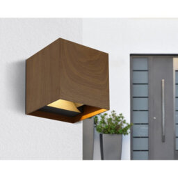 Luminosa Lighting Luminosa Veronika Outdoor Up Down Wall Lamp Wood Look Dark Ip54 2X Led 3000K - thumbnail 6
