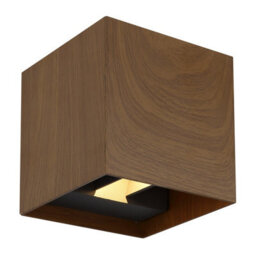Luminosa Lighting Luminosa Veronika Outdoor Up Down Wall Lamp Wood Look Dark Ip54 2X Led 3000K