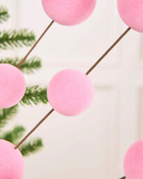 Werchristmas Pink Velvet Bauble Pick, 70 Cm - thumbnail 4