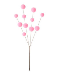 Werchristmas Pink Velvet Bauble Pick, 70 Cm - thumbnail 1