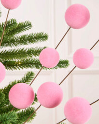 Werchristmas Pink Velvet Bauble Pick, 70 Cm - thumbnail 3