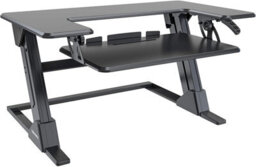 Duronic Dm05D21 Sit-Stand Desk Workstation, Desk Convertor, Manually Height Adjustable 13-49Cm, 90X52Cm Platform - Black - thumbnail 4