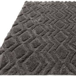 Charcoal Modern Shaggy Geometric Easy To Clean Living Room And Bedroom-120 X 170Cm - thumbnail 4