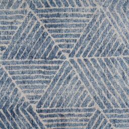 Loomed Denim Blue Geometric Distressed Washable Living Room Area Rug 80Cm X 150Cm - thumbnail 6