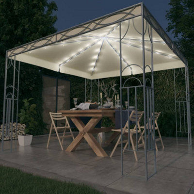 Berkfield Gazebo With Led String Lights 300X300 Cm Cream - image 1