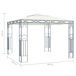 Berkfield Gazebo With Led String Lights 300X300 Cm Cream - thumbnail 8