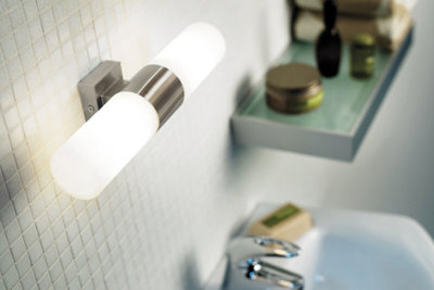 Nordlux Tang Glass Wall Light Dual Mount Silver,mains - image 1