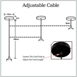 2M Army Green Round Cable Pendant  E27 Base Green Brass Lamp Holder For Ceiling Hanging Light - thumbnail 3