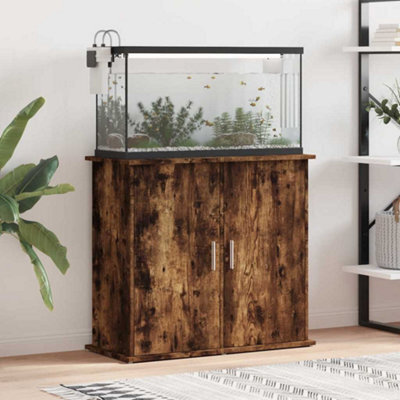 Walplus Smoked Oak Aquarium Stand 81X36X73 Cm Engineered Wood Fish Tank Cabinet - image 1