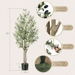 4Ft Artificial Olive Tree Indoor Faux Plant Decor - thumbnail 2