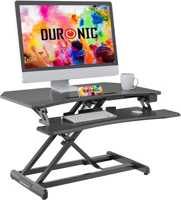 Duronic Dm05D22 Sit-Stand Desk Workstation, Desk Convertor, Electric Height Adjustable 15-50Cm, 85-51Cm Platform - Black - image 1