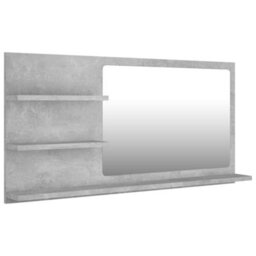Berkfield Bathroom Mirror Concrete Grey 90X10.5X45 Cm Engineered Wood - thumbnail 2