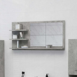 Berkfield Bathroom Mirror Concrete Grey 90X10.5X45 Cm Engineered Wood - thumbnail 1