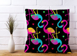 Warren Reed Designer Vivid Flamingo Pattern Cushions 45Cm X 45Cm - thumbnail 2