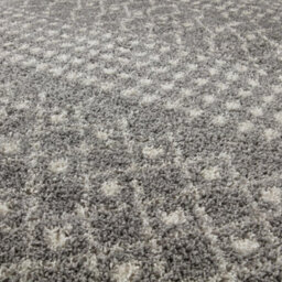 The Rugs Soft Moroccan Diamond Shaggy Rugs And Runners High Pile Grey And Ivory Living Room Kitchen Hallway 1010 - thumbnail 3
