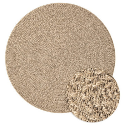 Berkfield Durable Rug Zizur Size  200 Cm Jute Look Indoor And Outdoor