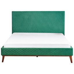 Beliani Bed Velvet Bayonne 160 X 200 Cm (Eu King Size) Dark Green - thumbnail 4