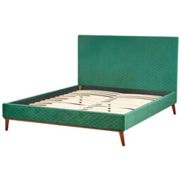 Beliani Bed Velvet Bayonne 160 X 200 Cm (Eu King Size) Dark Green - thumbnail 6