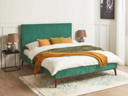 Beliani Bed Velvet Bayonne 160 X 200 Cm (Eu King Size) Dark Green - thumbnail 2