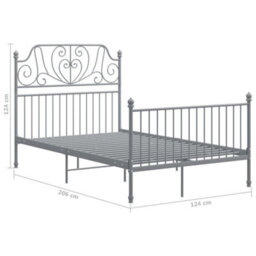 Berkfield Bed Frame Grey Metal 120X200 Cm - thumbnail 6