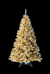 Shatchi 6Ft Artificial Christmas Tree Champagne Gold Shiny Tinsel Tips Bushy Look Luxurious Hinged Branches Decorations - thumbnail 4