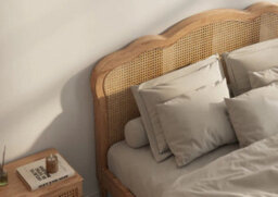 Beige Rattan And Oak Bed Frame - King Size - thumbnail 3
