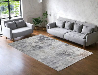 Stratus Interiors Sapphire Large Living Room Rug 200 X 290 Cm - Brown / Beige / Grey / White / Silver - Medium - image 1