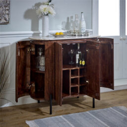Worcester Ruby Solid Wood Sideboard/drinks Cabinet With Marble Top & Metal Legs - thumbnail 3