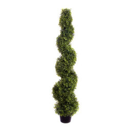 Best Artificial 4Ft - 120Cm Green Boxwood Spiral Topiary Tree - Suitable For Outdoor Use - Weather & Fade Resistant - thumbnail 1