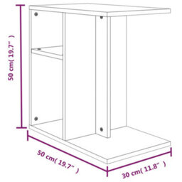 Walplus Side Table Brown Oak 50X30X50 Cm Engineered Wood - thumbnail 9