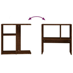 Walplus Side Table Brown Oak 50X30X50 Cm Engineered Wood - thumbnail 7