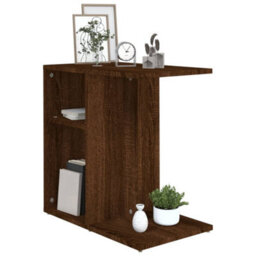 Walplus Side Table Brown Oak 50X30X50 Cm Engineered Wood - thumbnail 4