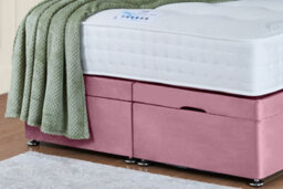UKBEDFURNITURE Victoria Plush Pink End Opening Divan Ottoman Bed With 54 Inch Headboard - thumbnail 4