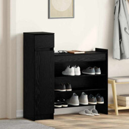 Walplus Shoe Cabinet Black Oak 100.5 X 28 X 100 Cm Engineered Wood - thumbnail 1