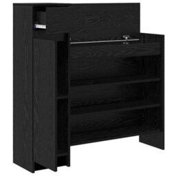 Walplus Shoe Cabinet Black Oak 100.5 X 28 X 100 Cm Engineered Wood - thumbnail 5