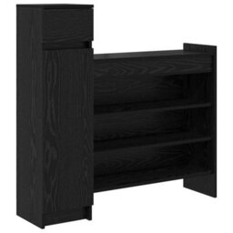 Walplus Shoe Cabinet Black Oak 100.5 X 28 X 100 Cm Engineered Wood - thumbnail 2