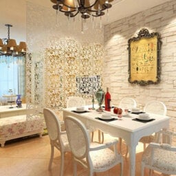 12Pcs Room Divider 40X40Cm Paravent Partition Wall Hollow Flowers Hanging Screen - thumbnail 6