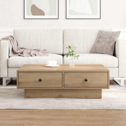 Berkfield Coffee Table Artisan Oak Veneer, Mdf 90 X 90 X 28 Cm Storage - thumbnail 1