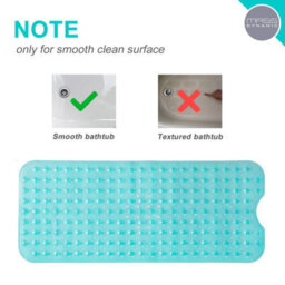 Mass Dynamic Extra Long Non Slip Bath Mat 100 X 40Cm Transparent Teal With Suction Cups - thumbnail 5