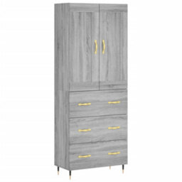 Berkfield Highboard Grey Sonoma 69.5X34X180 Cm Engineered Wood - thumbnail 2